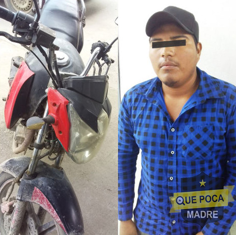 Detienen a hombre que se trasladaba a bordo de una motocicleta con reporte de robo en Cárdenas