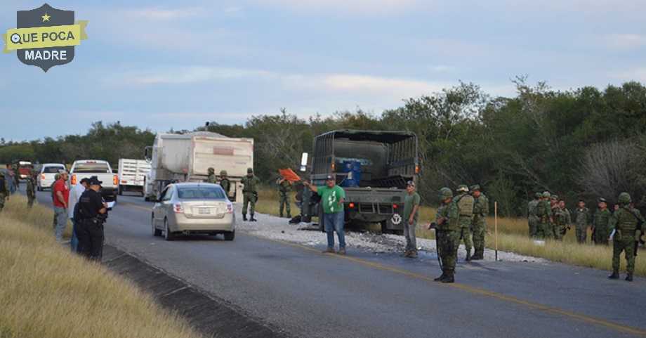 Elementos de la Sedena resultan heridos por choque en Tamaulipas.