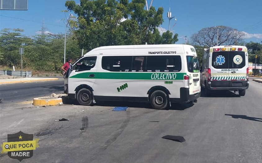 Choque de transporte publico en Chiapas deja 6 lesionados.