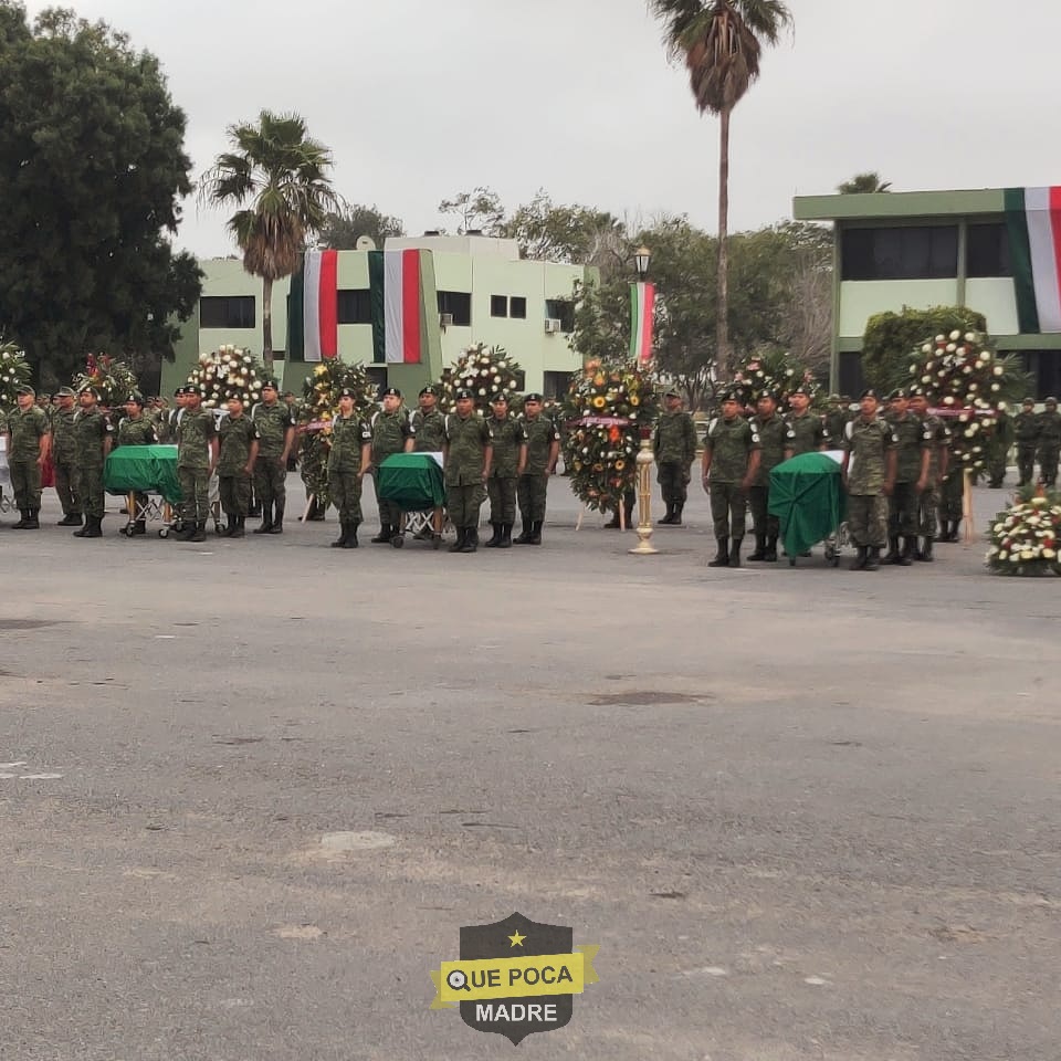 Dan último adiós a militares muertos en Tamaulipas.