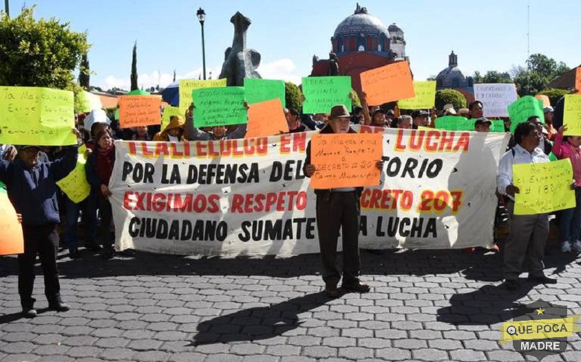 Se manifiestan pobladores de Tlaxcala por conflictos territoriales.