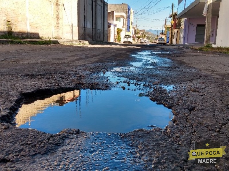 Vecinos de Tepic piden reparación de calles llena de baches.