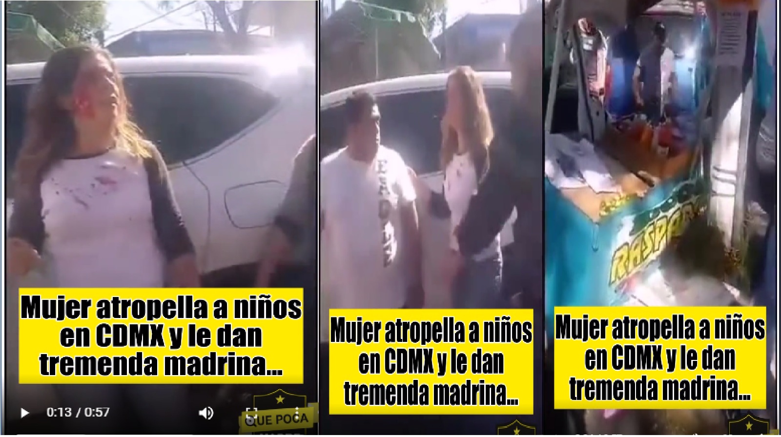 MUJER ATROPELLA A TRES PERSONAS, ENTRE ELLAS UNA NIÑA, Y ES GOLPEADA POR PADRES DE FAMILIA (VIDEO)