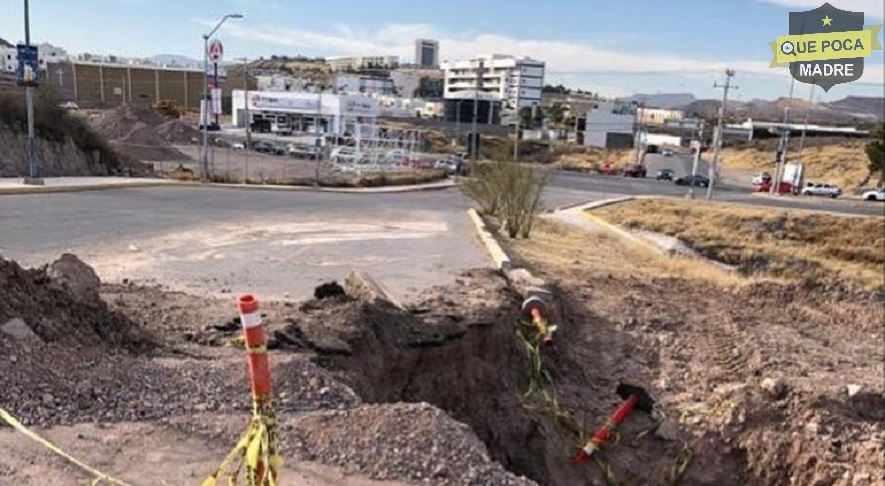 Reportan socavón en parque de Chihuahua