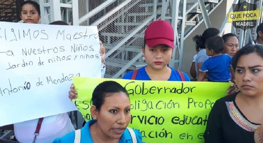 Protestan padre de familia por falta de un maestro en kinder de Chiapas.