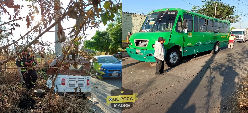 Choca mototaxi con autobús en Jalisco.