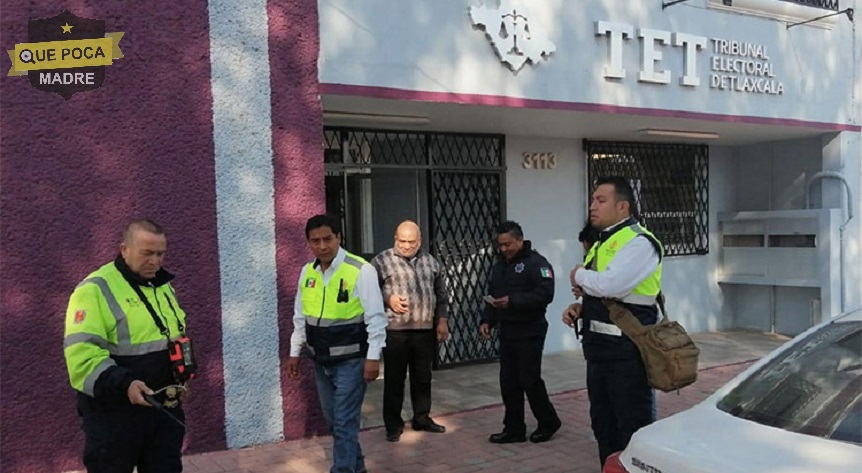 Evacuan Tribunal Electoral de #Tlaxcala por fuga de gas.