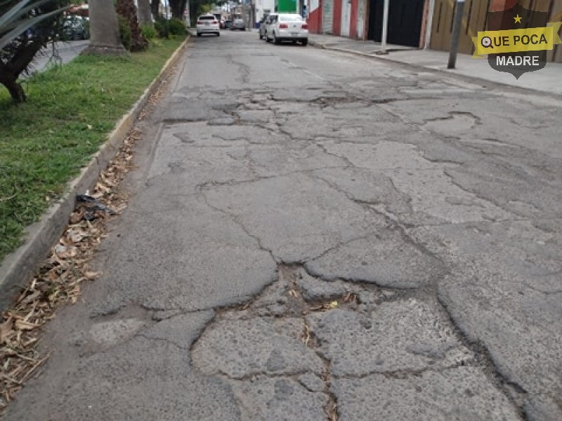 Reportan baches en avenida de Tepic.