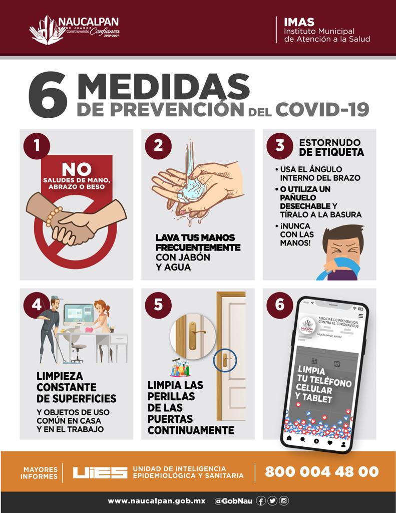 Informan medidas de prevención de Coronavirus para habitantes de Naucalpan.