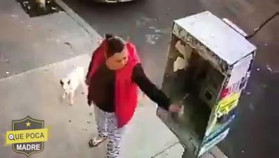 Captan a señora dejando bolsa con excremento de perro en caseta telefónica