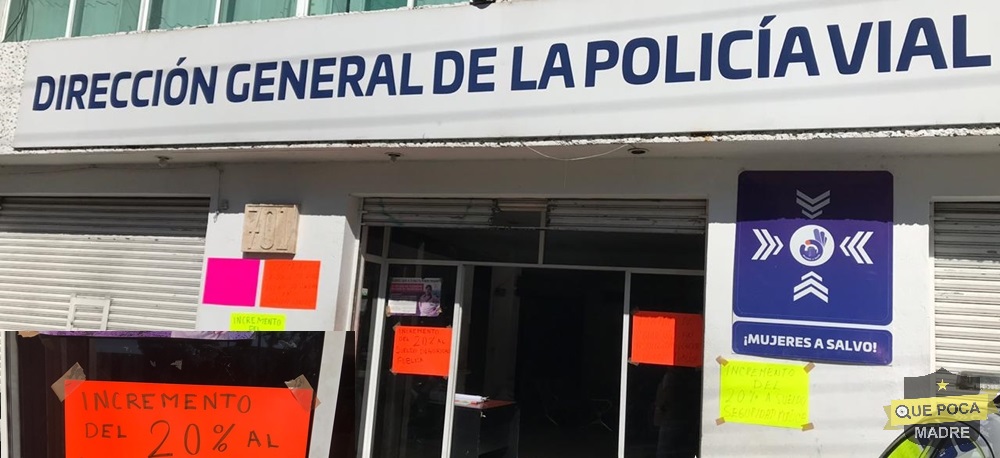 protestan trabajadores de Dirección General de la Policía Vial en Oaxaca.