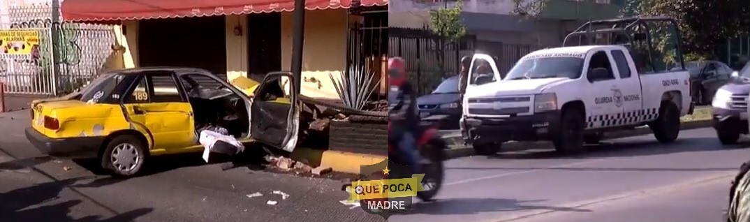 Choque entre Guardia Nacional y taxi deja tres lesionados en Jalisco.