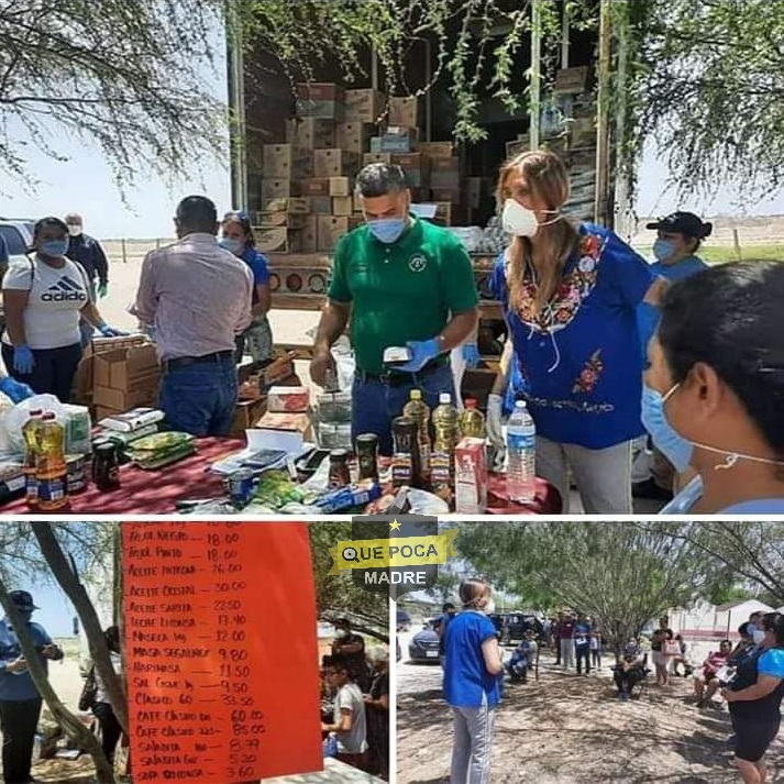 Alcaldesa de Reynosa vende productos de canasta básica en cuarentena.