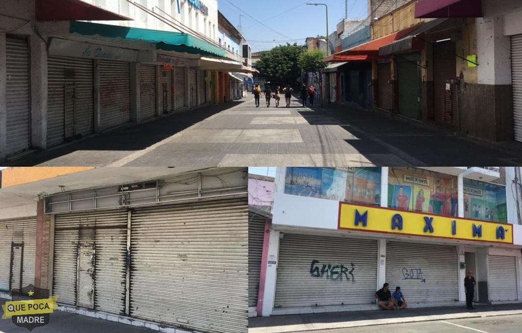 Guadalajara luce calles desoladas por cierre de negocios.