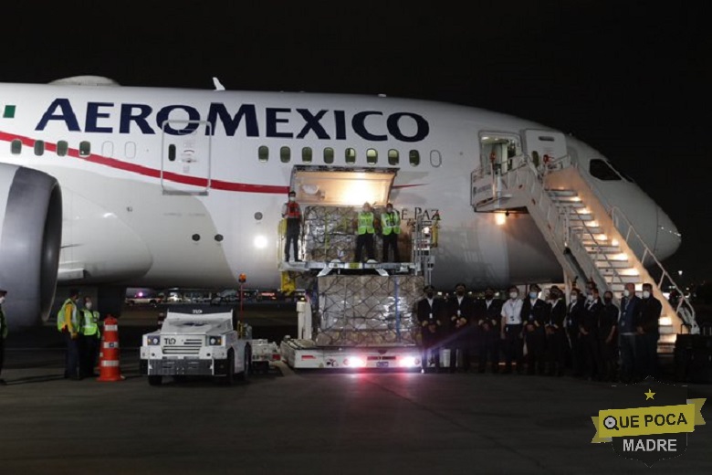 Llega a Mexico avión proveniente de China con insumos para afrontar el Covid 19.