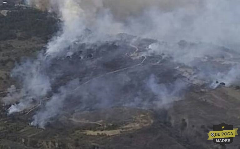 Incendio forestal en Hidalgo consume varias casas.