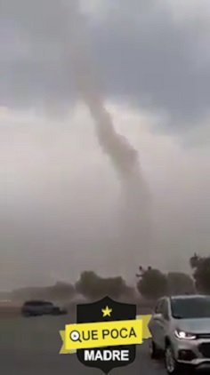 Captan fenómeno tipo tornado en Hidalgo.