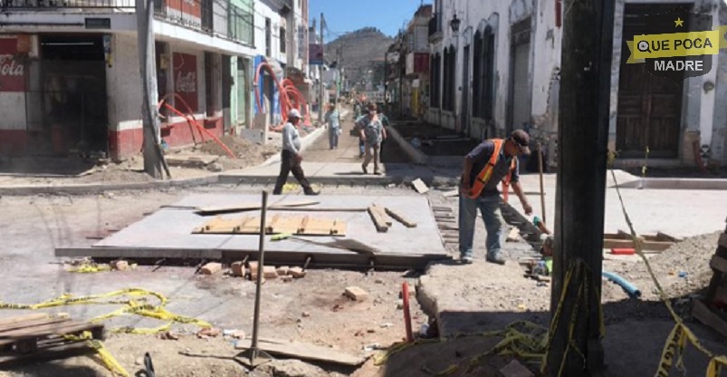 Obras en le centro de Tepic no han sido afectadas por el Covid 19.