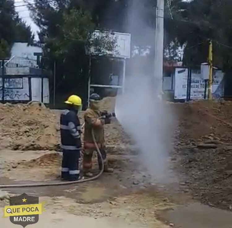 Trabajadores de una obra provocan fuga de gas por segunda ocasión en Tlaxcala.