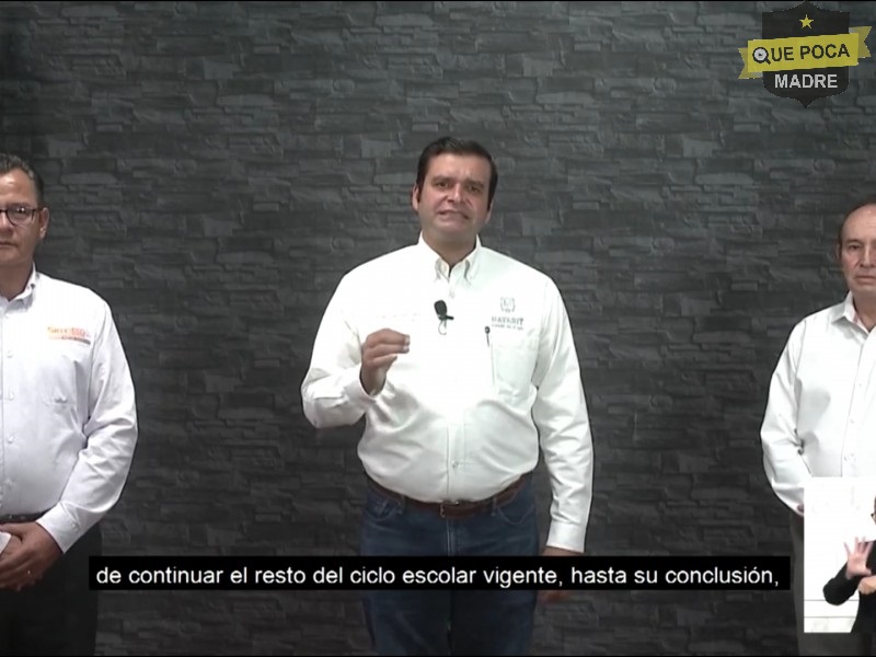 Gobernador de Nayarit informo que estudiantes no regresarán clases presenciales.