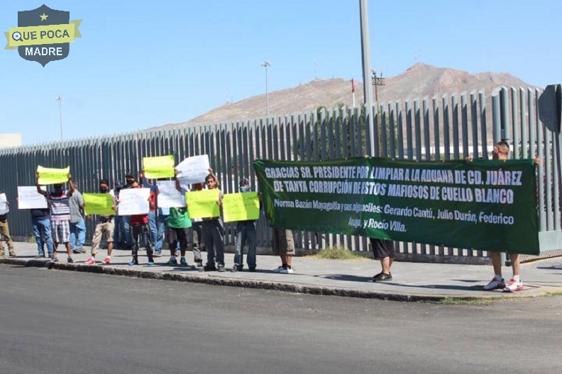 Protestan llanteros en aduana de Ciudad Juárez.