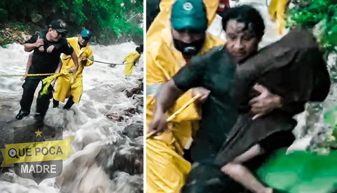 Elementos de la SSP rescataron a personas atrapadas por la tormenta en Tekax.