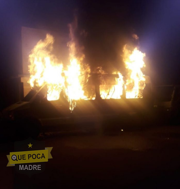 Se registran 2 vehículos incendiados en diferentes puntos de Fresnillo.