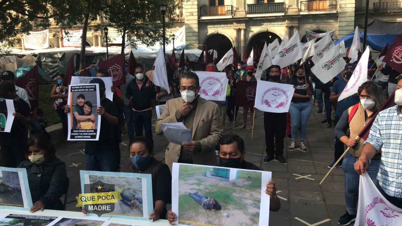 Protestan familiares de victimas de San Mateo del Mar.