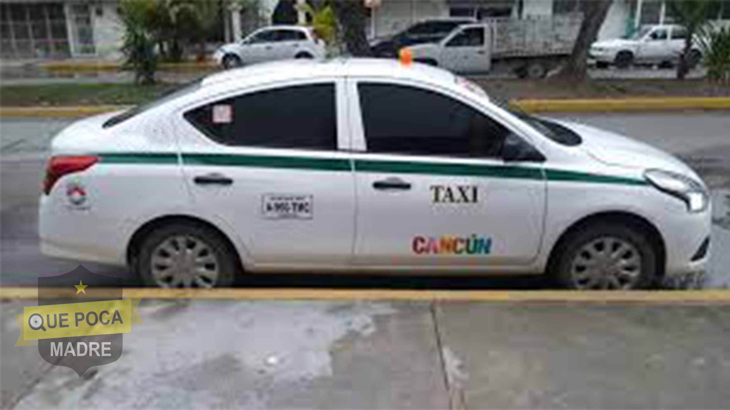 Taxista le da un batazo a un pasajero ebrio para robarlo en Cancún.