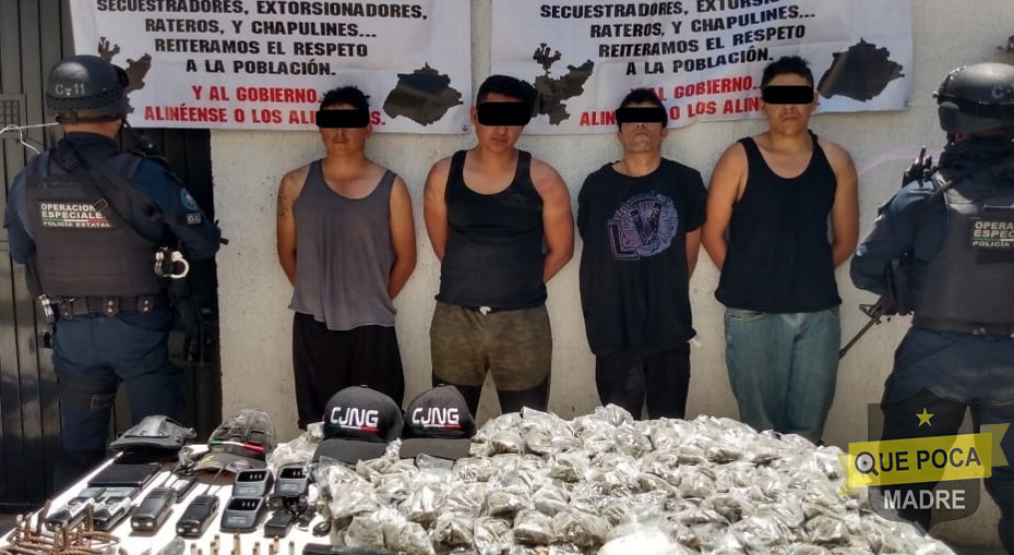 Detienen a 4 peligrosos miembros del crimen organizado en Calvillo.