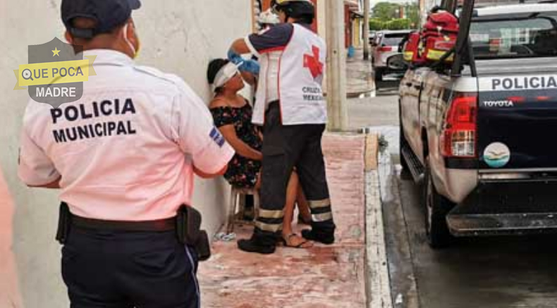 Sujeto le dio una cuchillada a su esposa en la cara en Carmen.