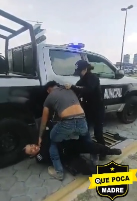 EBRIO AGREDE A MUJERES POLICÍA DE PUEBLA.