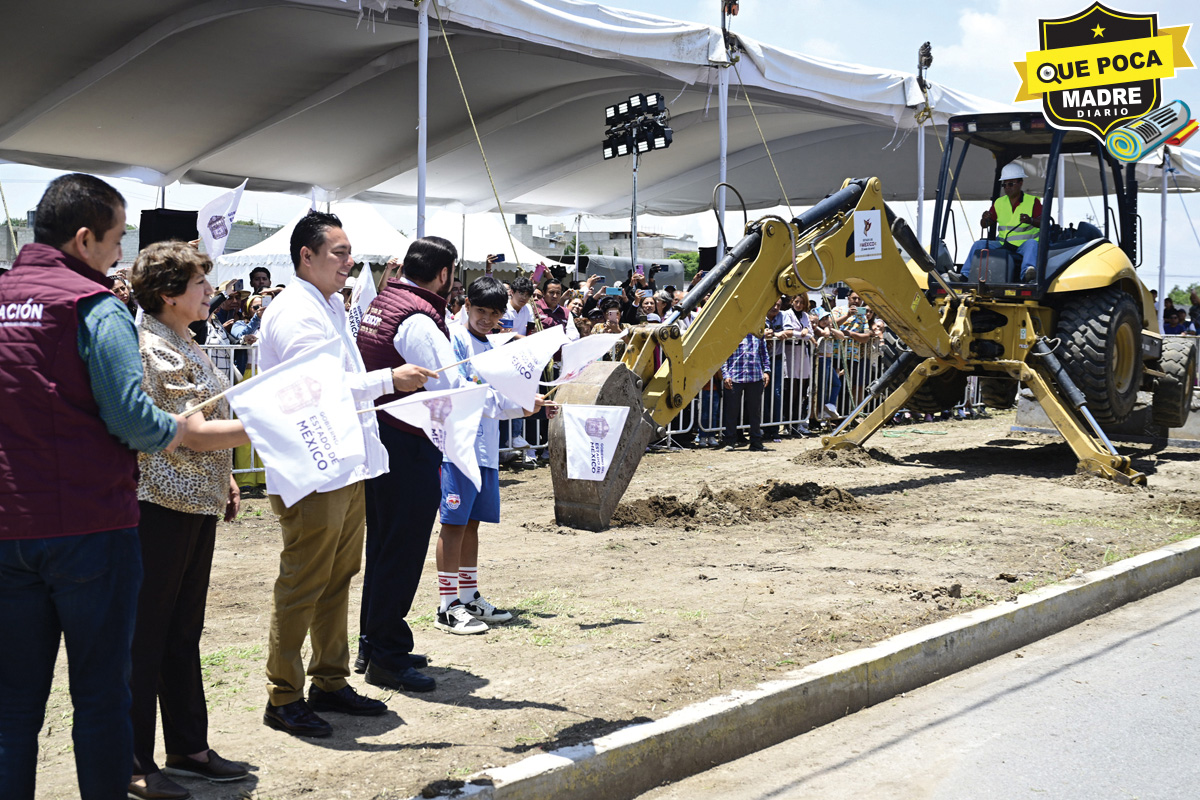 Da banderazo Delfina Gómez a la construcción de la Unidad Deportiva “Buenos Aires” en Tezoyuca