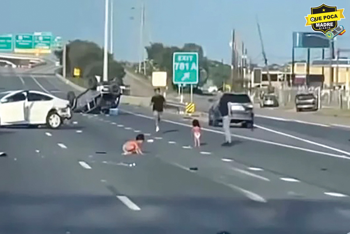 DOS PEQUEÑOS EN PAÑALES SALEN VOLANDO DE UN COCHE Y QUEDAN CON VIDA EN UNA CARRETERA EN ESTADOS UNIDOS