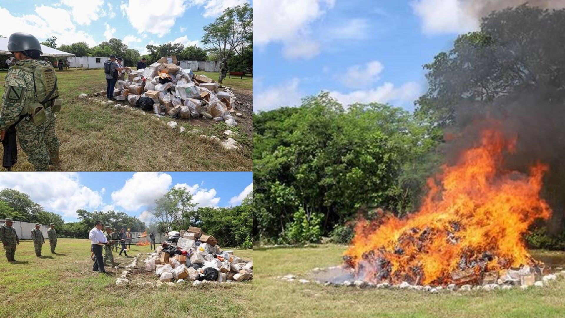 ¡SE DAN AS TRES! ¡INCINERAN NARCÓTICOS DECOMISADOS POR FGE Y FGR EN YUCATÁN!