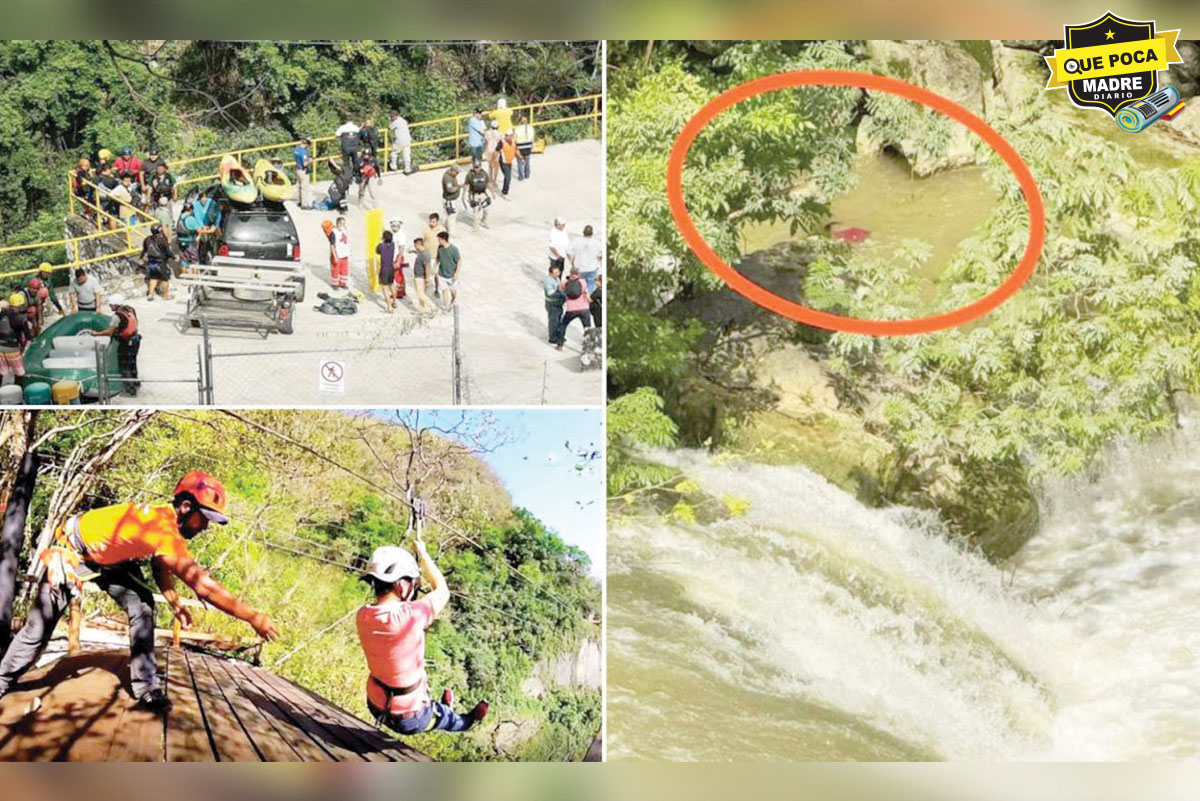 ¡LE FALLÓ LA LÍNEA! Guía de turistas cae de la tirolesa y muere, en San Luis Potosí