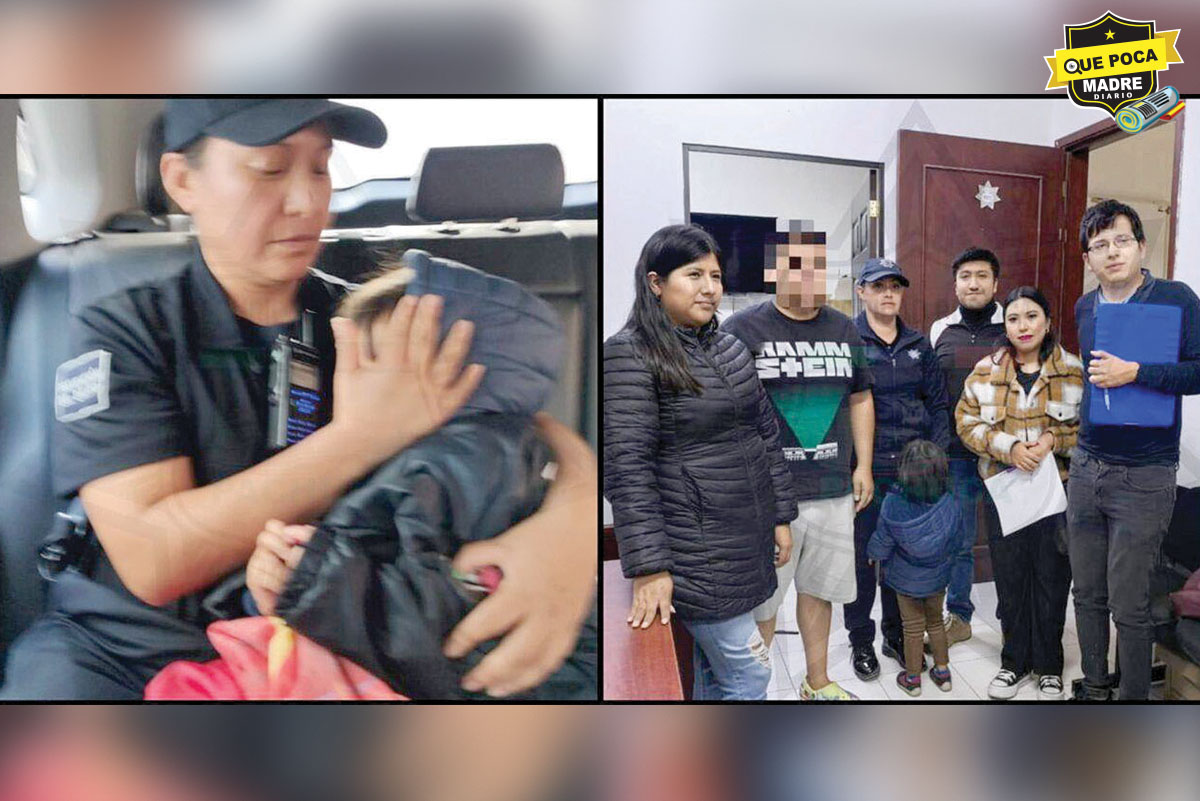 POLICÍAS DE PACHUCA AUXILIAN A NIÑA DE 3 AÑOS QUE CIRCULABA SOLA EN LA ZONA CENTRO