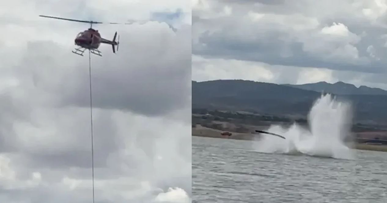 🚨 ASÍ SE FUE PARA ABAJO ⚠ HELICÓPTERO SE ACCIDENTA RECOLECTANDO AGUA 🚁💥🚑