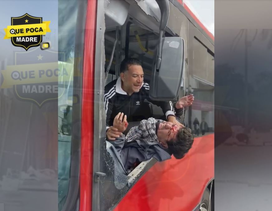 CONDUCTOR DE METROBÚS TERMINA GOLPEADO POR HACER SU CHAMBA 🚌😱