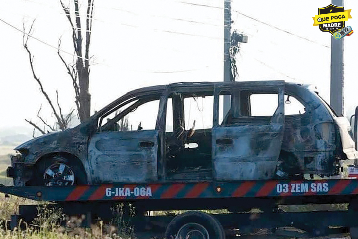 EN CAMIONETA CALCINADA ENCUENTRAN TRES CADÁVERES ACHICHARRADOS EN HIDALGO