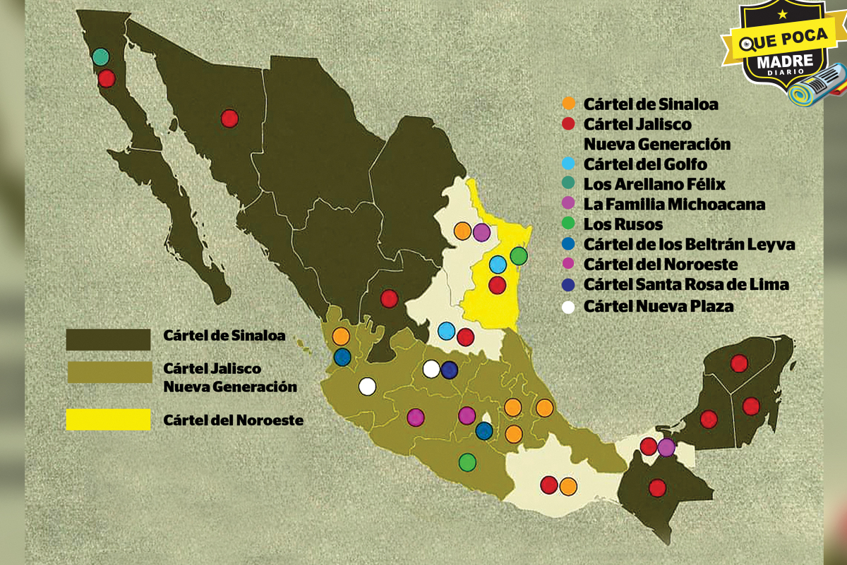 PRESENTAN EL MAPA DE CÁRTELES REGIONALES DE MÉXICO