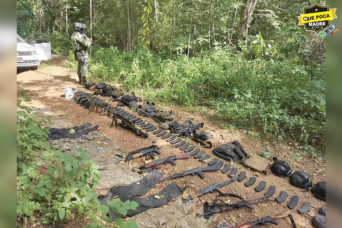 Guardia Nacional asegura arsenal tras enfrentamiento en Tepuche, Culiacán