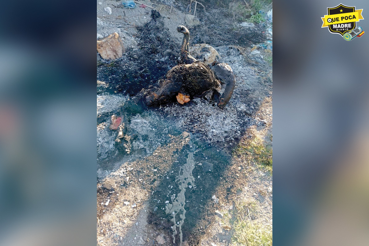 ¡LO DEJARON COMO BROCHETA! Abandonan cuerpo calcinado en panteón