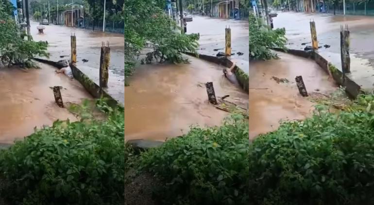 SE LO LLEVÓ EL RÍO‼😱 CRECIENTE ARRASTRA A UN HOBRE 🌊🎥 (VIDEO)