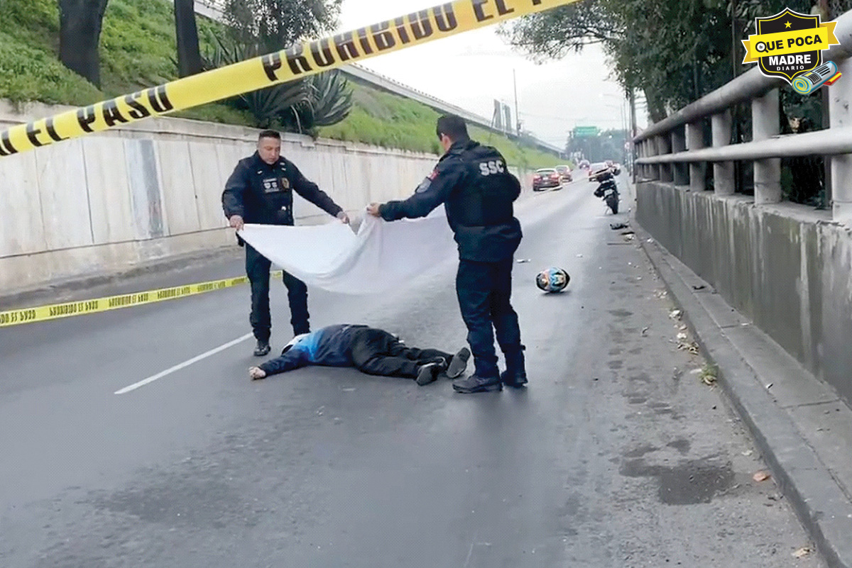 ¡RODADA AL CIELO! Motociclista perdió el control y murió, en CDMX