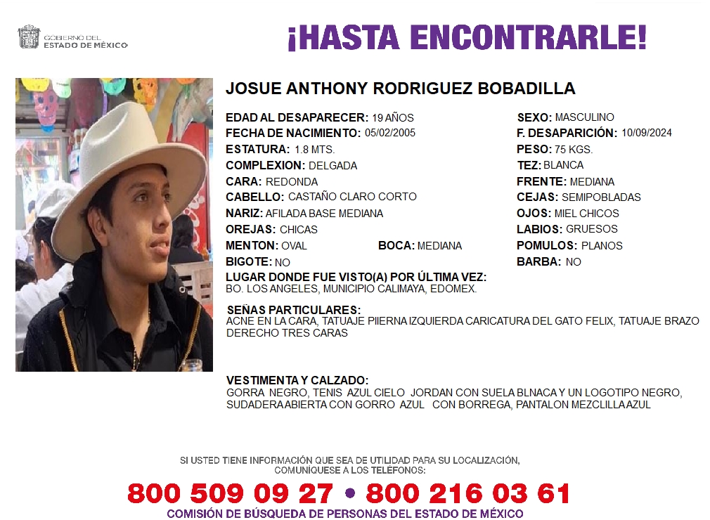 🔴🔎#ServicioSocial | BUSCAN A JOVEN DESAPARECIDO EN #calimaya 🚔📄🆘