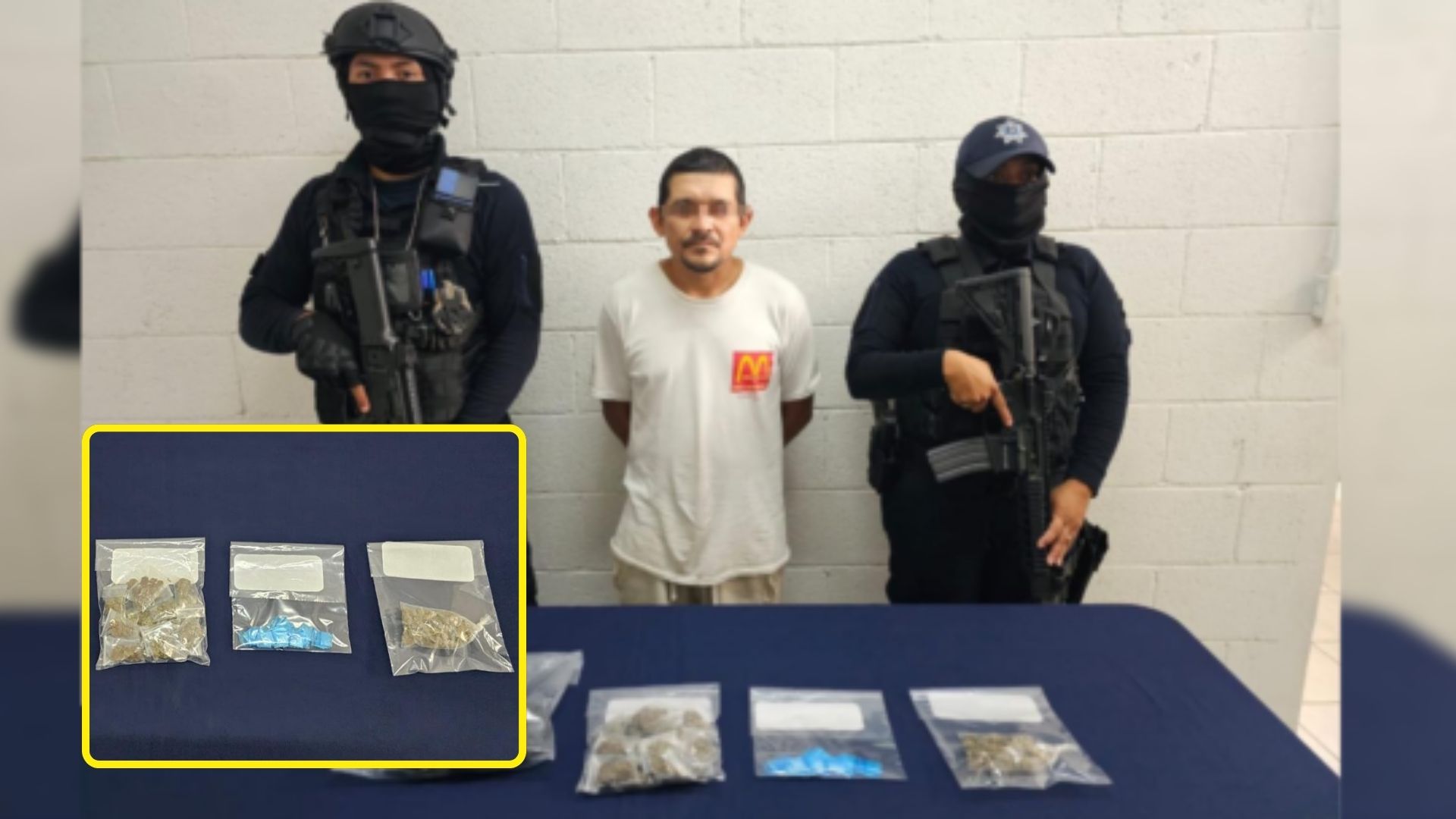 DETENIDO CON CRISTAL Y MARIHUANA EN COZUMEL