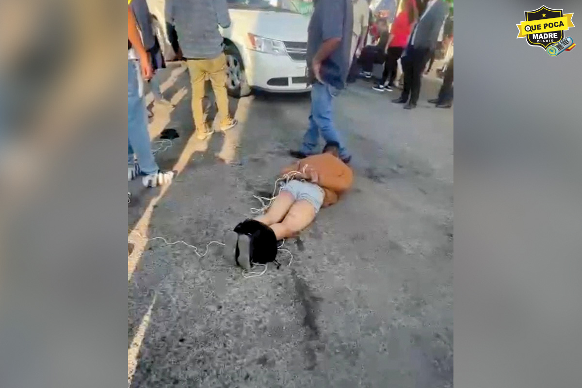 ¡LO AMARRARON COMO PUERCO! GENTE AGARRA A MADRAZOS A HOMBRE QUE AGREDÍA A UNA MUJER EN HIDALGO