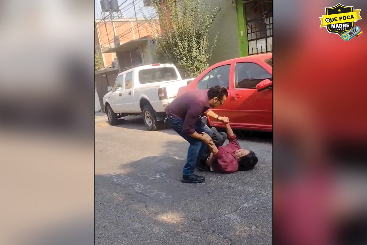 ¡POCO HOMBRE AGREDE A MUJER Y LA ARRASTRA POR LA MITAD DE LA CALLE!