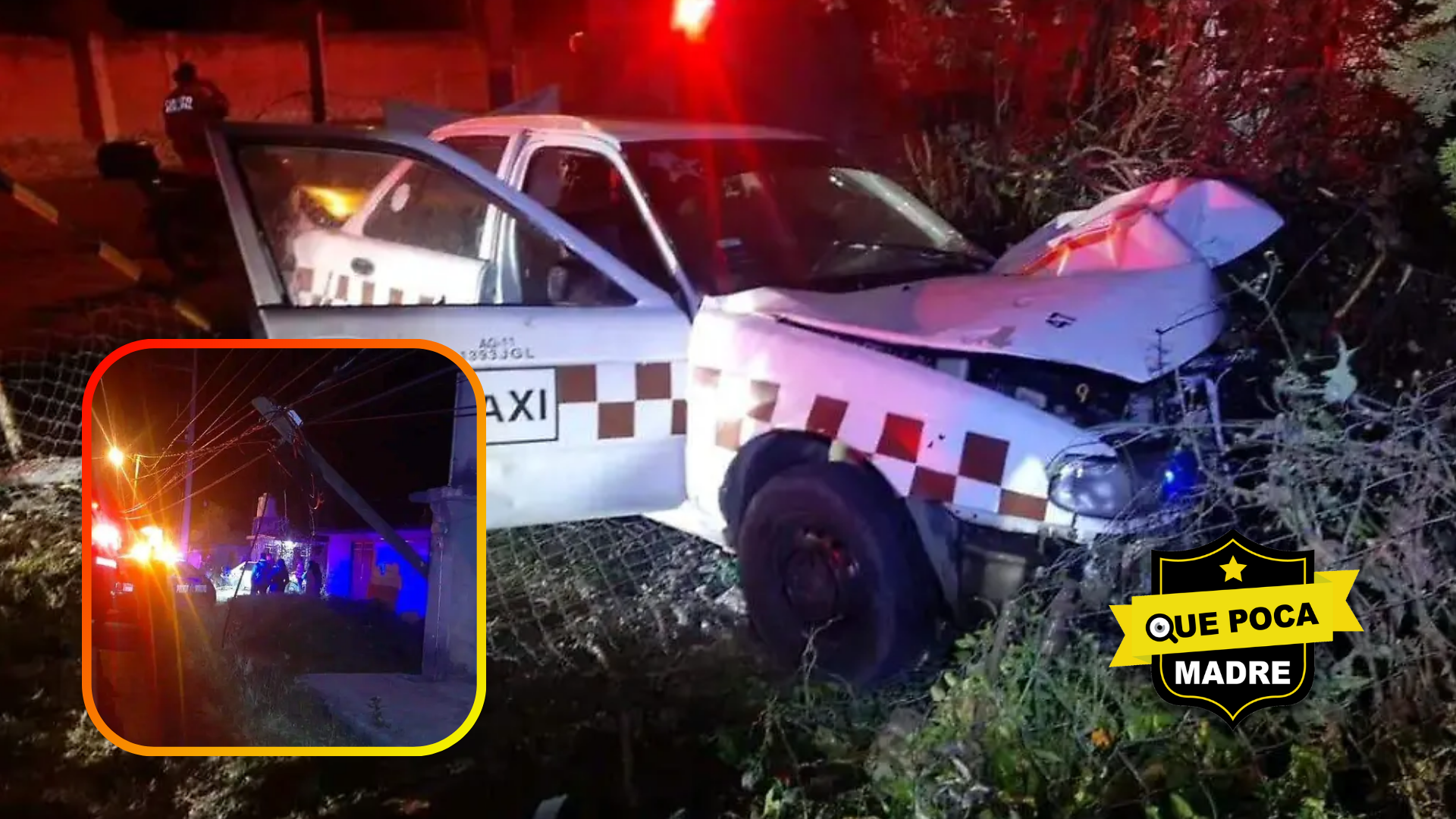 TAXI SE ESTRELLA CONTRA UN POSTE Y UNA CASA : DOS LESIONADOS EN TENANCINGO